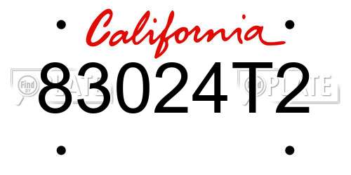 83024T2 California License Plate