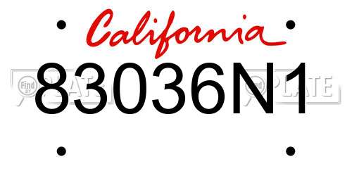 83036N1 California License Plate