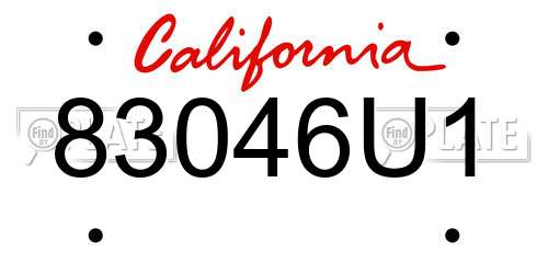83046U1 California License Plate