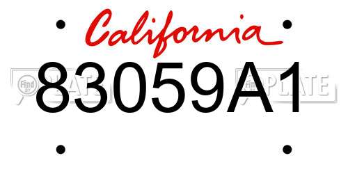 83059A1 California License Plate