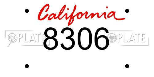 8306 California License Plate