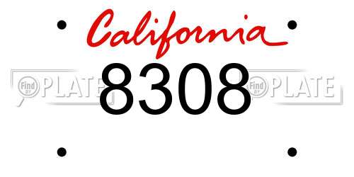 8308 California License Plate