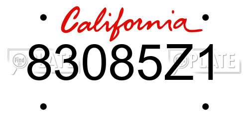 83085Z1 California License Plate