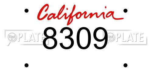8309 California License Plate