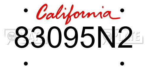 83095N2 California License Plate