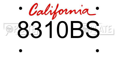 8310BS California License Plate