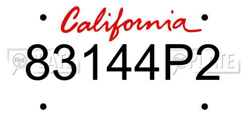 83144P2 California License Plate