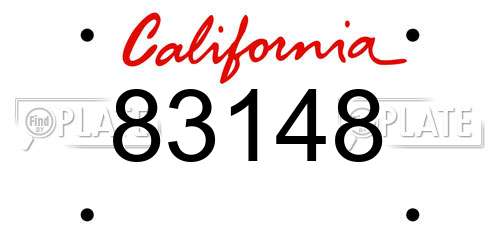 83148 California License Plate