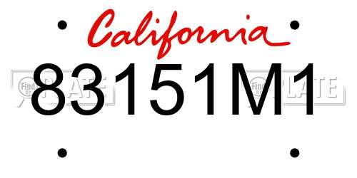 83151M1 California License Plate
