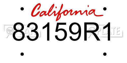 83159R1 California License Plate