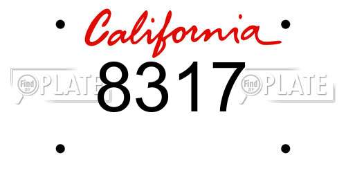 8317 California License Plate