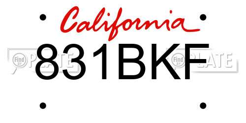 831BKF California License Plate