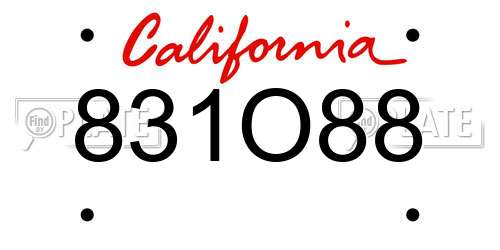 831O88 California License Plate