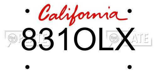 831OLX California License Plate