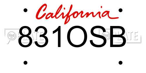 831OSB California License Plate