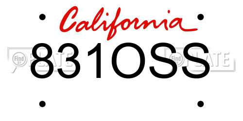 831OSS California License Plate