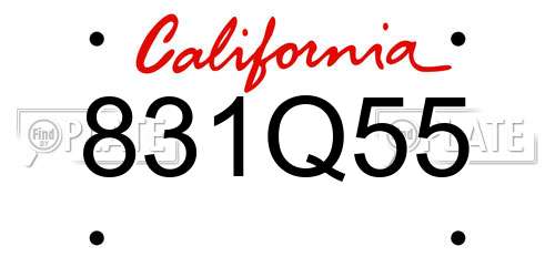 831Q55 California License Plate