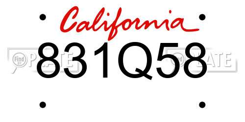 831Q58 California License Plate