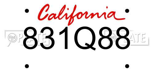 831Q88 California License Plate