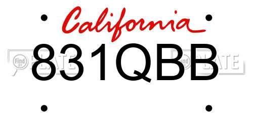 831QBB California License Plate