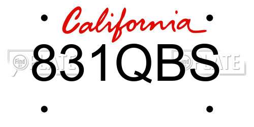 831QBS California License Plate