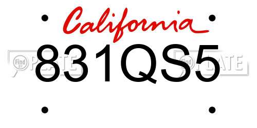 831QS5 California License Plate