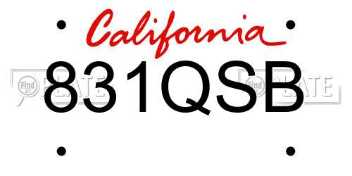 831QSB California License Plate