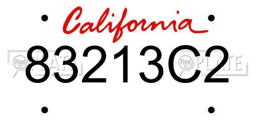 83213C2 California License Plate