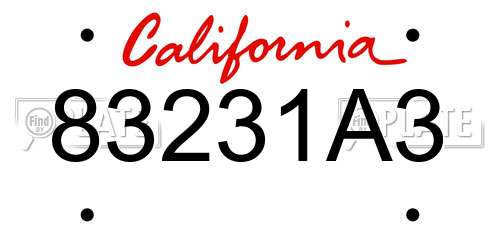 83231A3 California License Plate