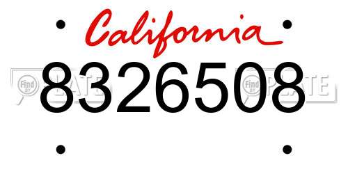 8326508 California License Plate