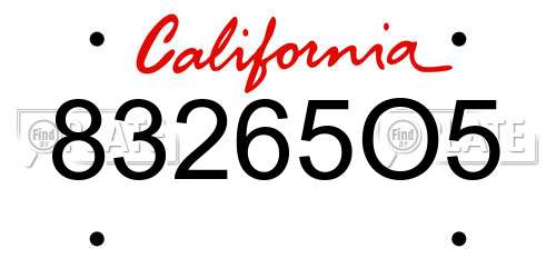83265O5 California License Plate