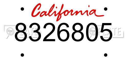 8326805 California License Plate