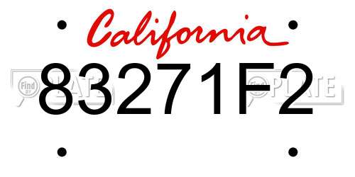 83271F2 California License Plate