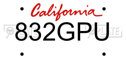 832GPU California License Plate