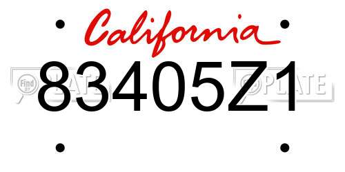 83405Z1 California License Plate