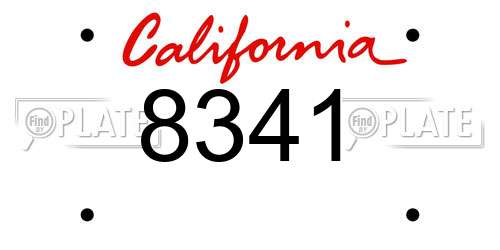8341 California License Plate