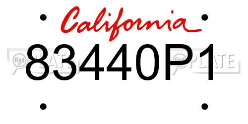 83440P1 California License Plate