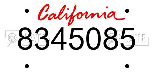 8345085 California License Plate