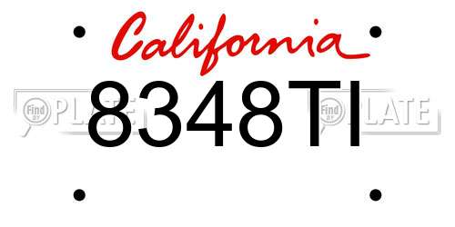 8348TI California License Plate
