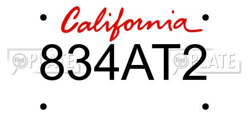 834AT2 California License Plate