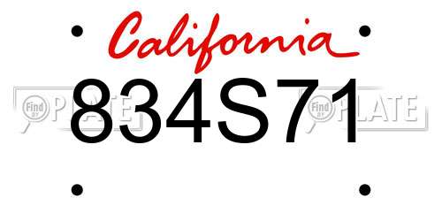 834S71 California License Plate