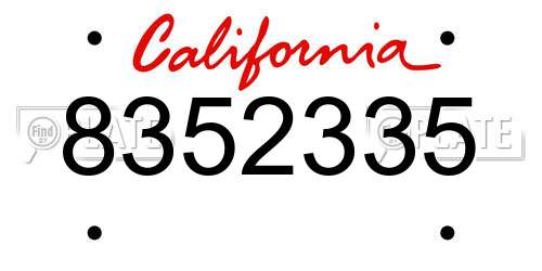 8352335 California License Plate