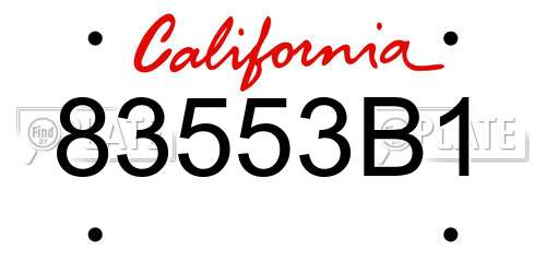 83553B1 California License Plate