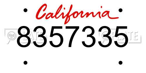 8357335 California License Plate
