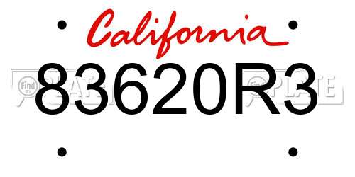 83620R3 California License Plate