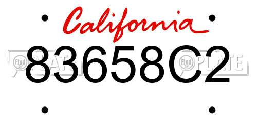 83658C2 California License Plate
