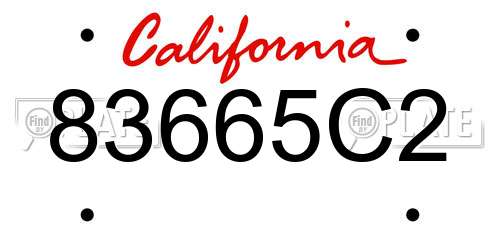83665C2 California License Plate