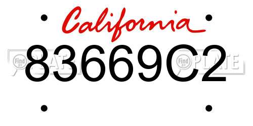 83669C2 California License Plate
