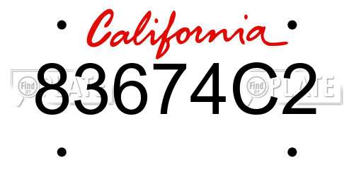83674C2 California License Plate