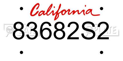 83682S2 California License Plate